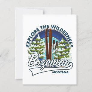 Bozeman Montana ski poster logo Card