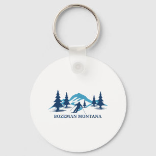 Bozeman Montana Ski Resort Skiing Skier _1  Keychain