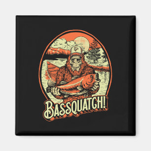 Bquatch! B Fisherman Sasquatch Funny Bigfoot Fishi Magnet