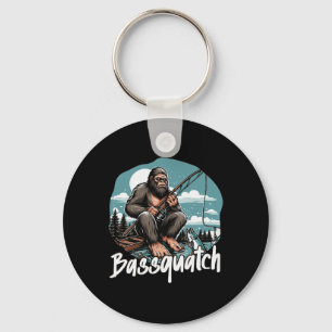 Bquatch! Funny Fishing Outdoor Retro Fisherman Gif Keychain