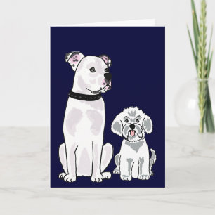 BR- Bichon Frise and American Bulldog Notecard