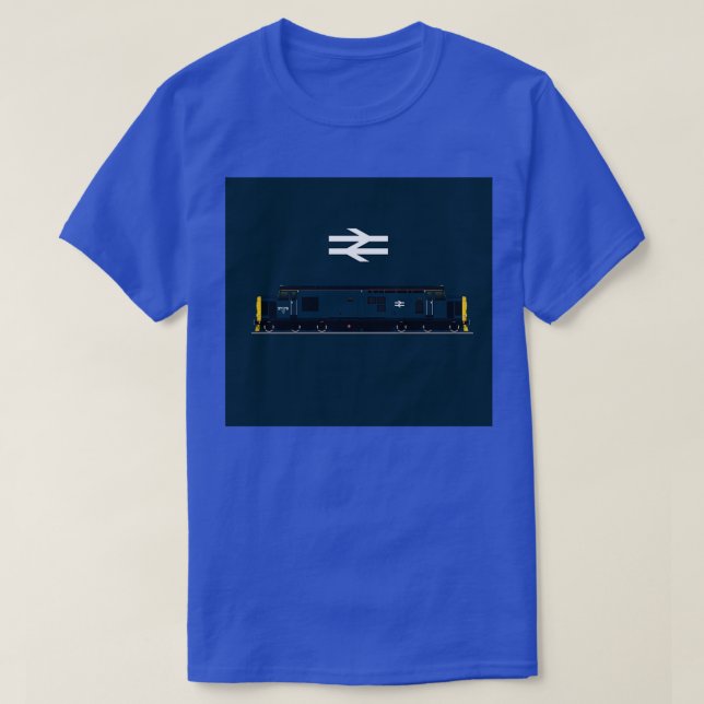 BR BLUE CLASS 37 LOCOMOTIVE T-Shirt (Design Front)