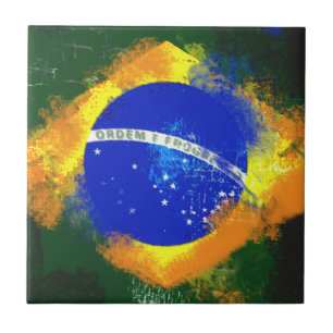 BR Brasil brazilian flag Tile