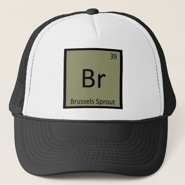 Br - Brussels Sprout Vegetable Chemistry Symbol Trucker Hat (Front)