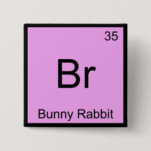 Br - Bunny Rabbit Funny Chemistry Element Symbol T 2 Inch Square Button