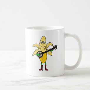 BR- Funny Banana Playing Banjo Cartoon Coffee Mug