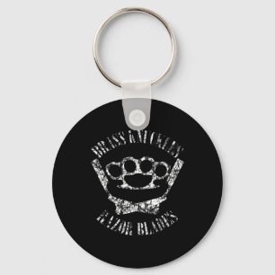 Br Knuckles And Razor Blades - Boxing And Barber T Keychain