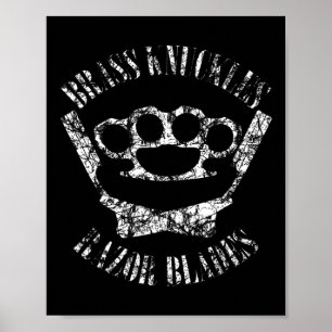 Br Knuckles And Razor Blades - Boxing And Barber T Poster