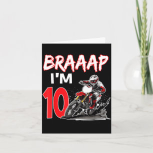 Braaap 10 years old motocross dirt biker 10th card