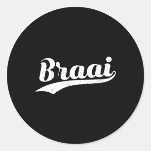Braai Clic African Bbq Family  Classic Round Sticker