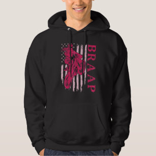 Braap Dirt Bike Motocross Rider Girls Pink Usa Ame Hoodie