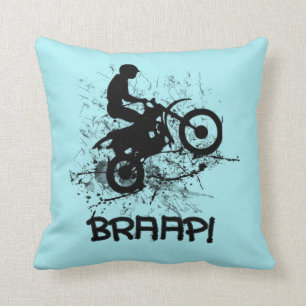 Braap Motocross Dirt Bikers Throw Pillow