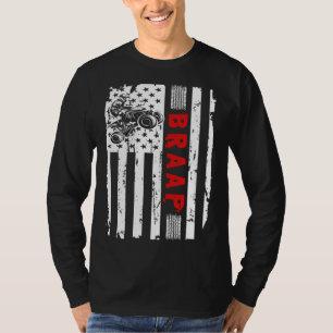 Braap Vintage USA American Flag Quad Bike ATV T-Shirt