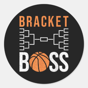 Brac Boss Funny College Basball Tournament Classic Round Sticker