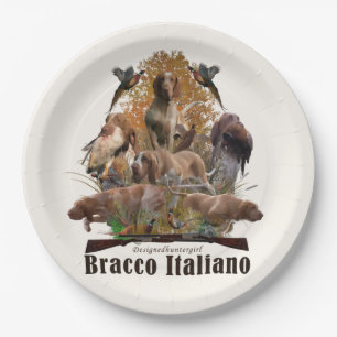 Bracco italiano  sherpa blanket paper plate