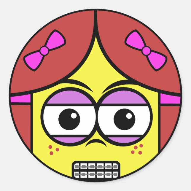Brace Face Classic Round Sticker (Front)