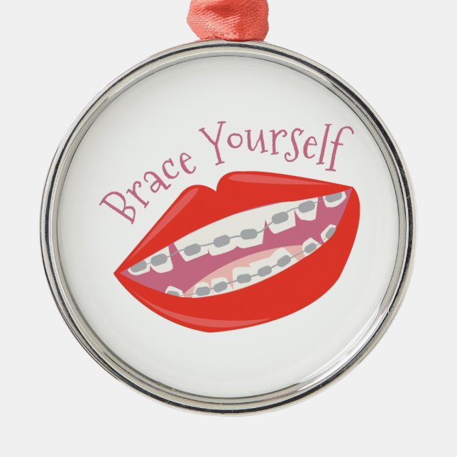 Brace Yourself Metal Ornament (Front)