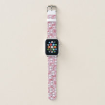 Bracelet Apple Watch Perles Roses