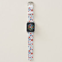 USA Floral Flag Colors Apple Watch Band -Patriotiq