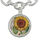 Art de fleur de damas vintage tournesol