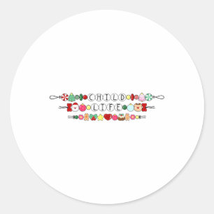 Bracelet Child Life Specialist Christmas Ccls Play Classic Round Sticker