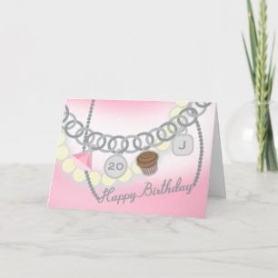 Bracelet de charme & Perles Bijoux Carte d'anniver