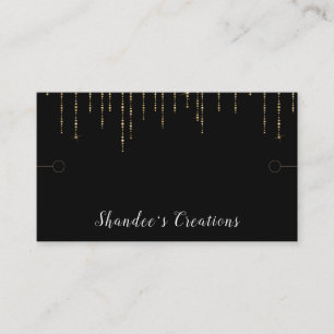 Bracelet Display Black Gold String Lights  Business Card