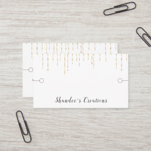 Bracelet Display white Gold String Lights   Business Card