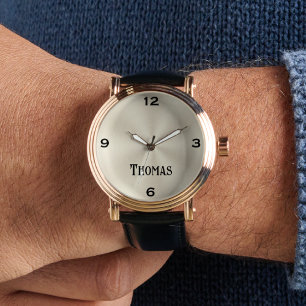 Bracelet en cuir pour montres Vintage or élégant p