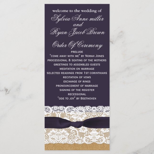 Bracelet FAUX, programmes de mariage rustique long (Devant)