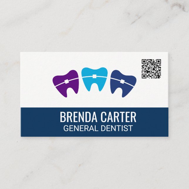 Bracelets sur dents | Carte de visite de code d'an (Devant)