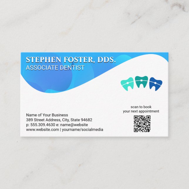 Braces on Teeth |  Dentistry | QR Code  Business Card (Front)