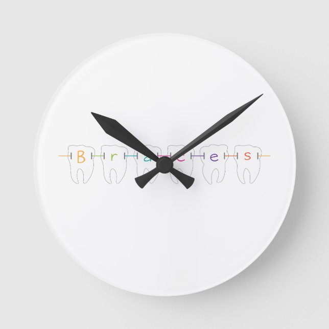 Braces Teeth Round Clock (Front)