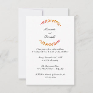 Brach Fall Wreath -3x5 Rehearsal Dinner Invitation
