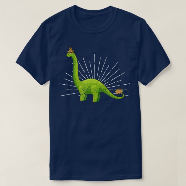 Brachiosaurus Brontosaurus Taco Cinco De Mayo Mexi T-Shirt (Design Front)