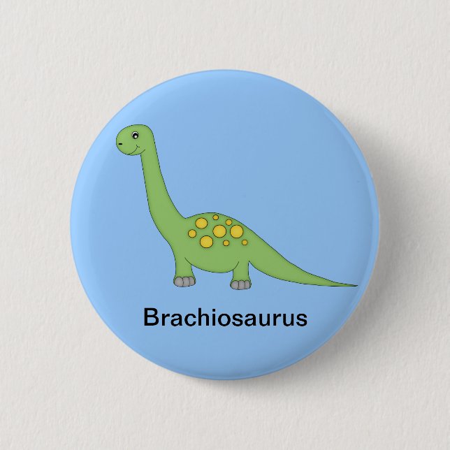Brachiosaurus Dinosaur 2 Inch Round Button (Front)