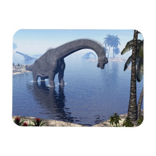 Brachiosaurus dinosaur in water - 3D render Magnet