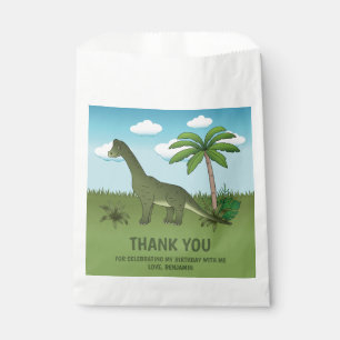 Brachiosaurus Dinosaur Tropical Birthday Thank You Favour Bag