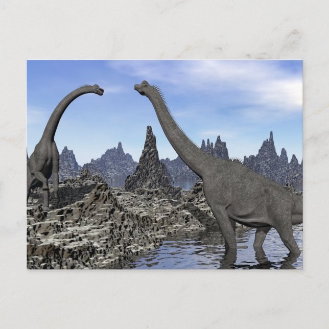 Brachiosaurus dinosaurs - 3D render Postcard (Front)