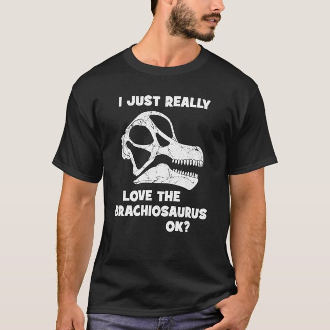 Brachiosaurus Fossil Skull Dinosaur Bones Brachios T-Shirt (Front)