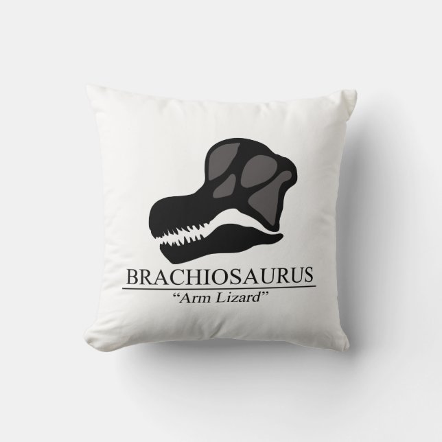 Brachiosaurus Skull Throw Pillow (Front)