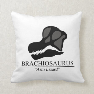 Brachiosaurus Skull Throw Pillow