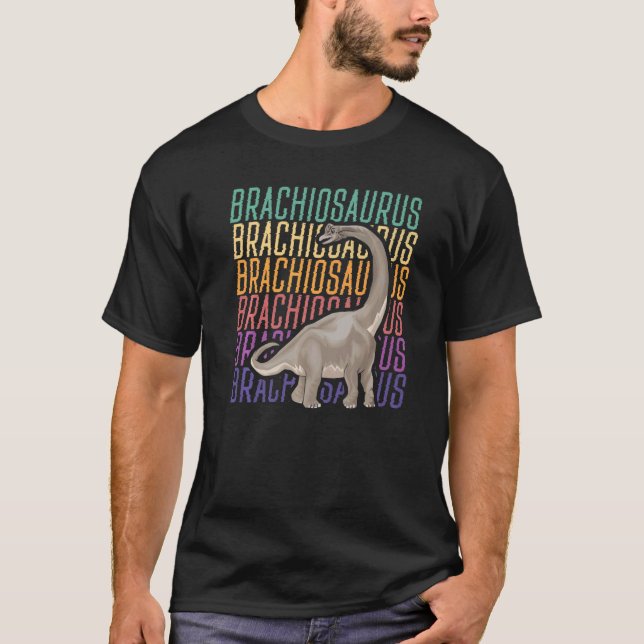 Brachiousaurus Dinosaur Future Paleontologist Dino T-Shirt (Front)
