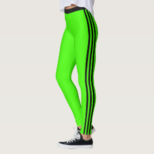 Brack Side Stripe Neon Green Leggings Custom Colou