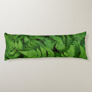 Bracken fern with rain drops, Washington State Body Pillow