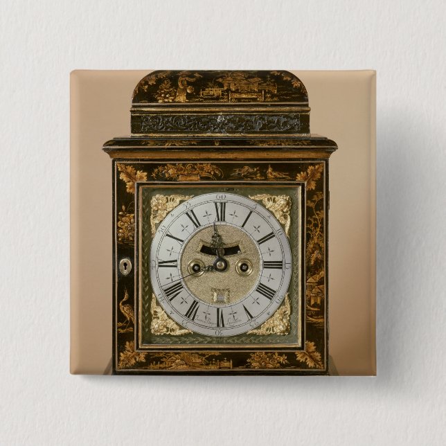 Bracket clock, movement by James Boyce, c.1705 2 Inch Square Button (Front)
