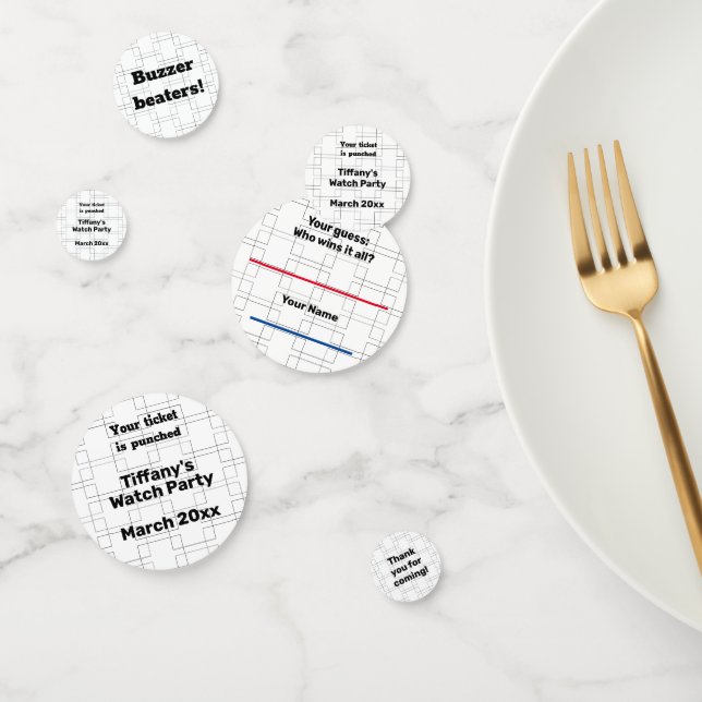 Bracket Elimination Tournament Sports Watch Party Confetti (Group)