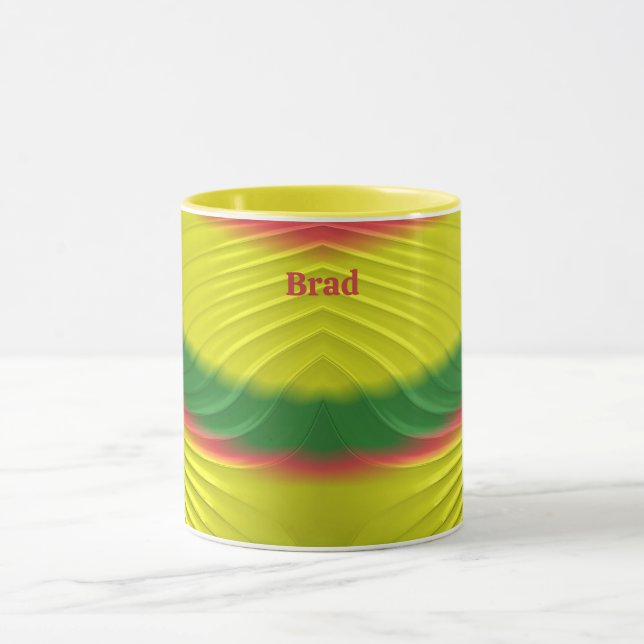 BRAD ~ BRIGHT Red Green Yellow Fractal ~ Mug (Center)