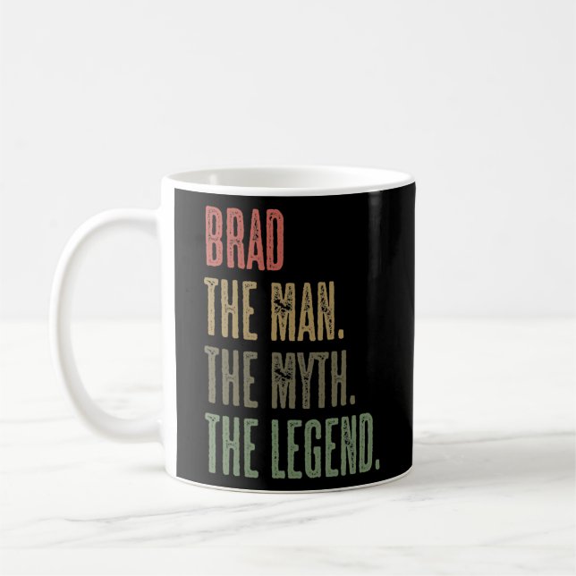 BRAD the Man the Myth the LEGEND FUNNY Mens Boys Coffee Mug (Left)