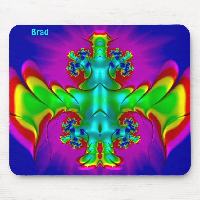 BRAD ~ Zany Hot Red, Green, Blue and Yellow ~ Mouse Pad (Front)